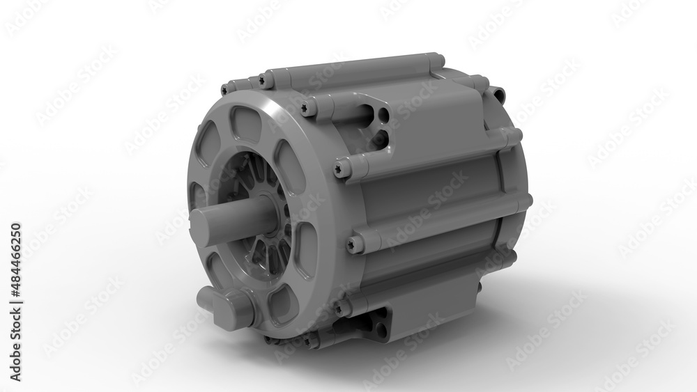 3D rendering - gray electric motor
