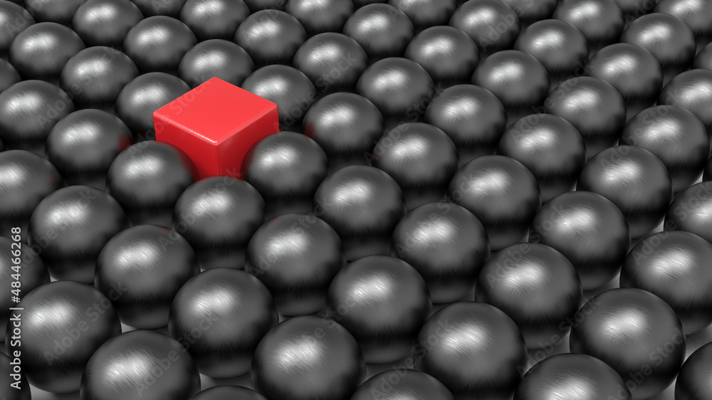 3D rendering - being unique within a group concept 3D rendering - being unique within a group concept