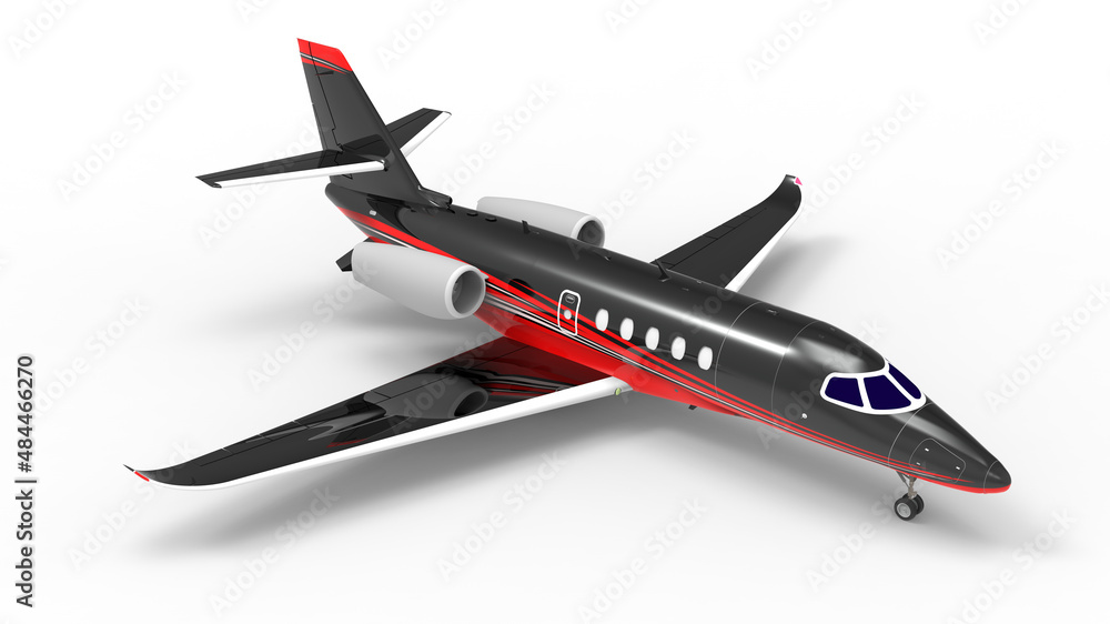 3D rendering - airplane on a white background 3D rendering - airplane on a white background