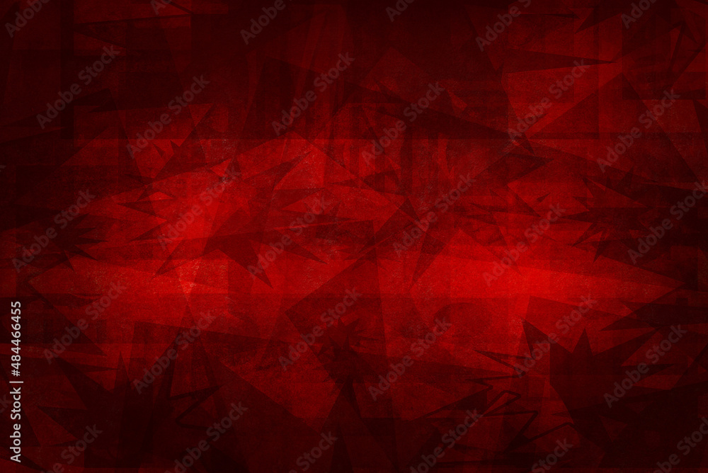 red and black abstract background with angled blocks, squares, diamonds ...