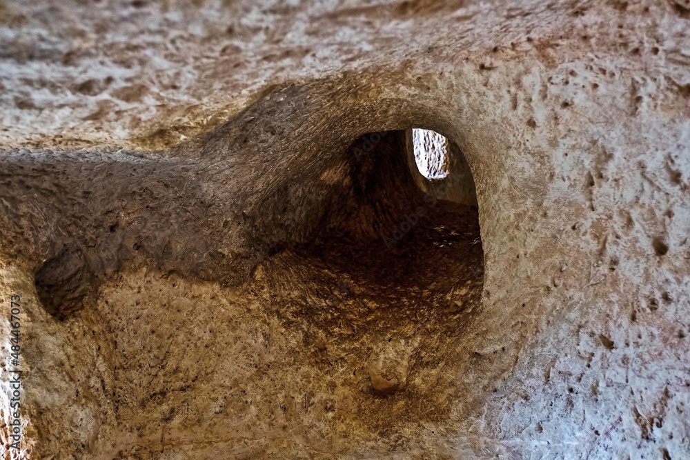 Obraz premium The caves of the Moors in Bocairent, Spain, dwellings carved into the rock from medieval times