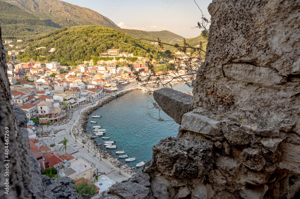 View of Parga town from the castle - Parga, Epirus, Greece