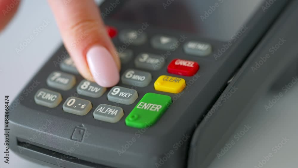 Woman paying with contactless credit card. Wireless money transaction. Wireless payment Woman paying with contactless credit card. Wireless money transaction. Wireless payment