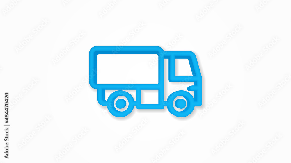 truck cab, van body, container realistic icon. 3d vector illustration. Isolated line color pictogram. Transparent shadows truck cab, van body, container realistic icon. 3d vector illustration. Isolated line color pictogram. Transparent shadows