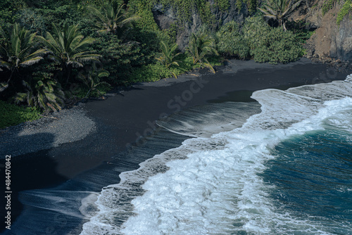 Black sand beach on Maui, Road to hana, Hawai 2022