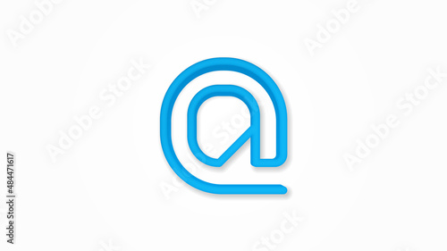 email symbol realistic icon. 3d vector illustration. Isolated line color pictogram. Transparent shadows