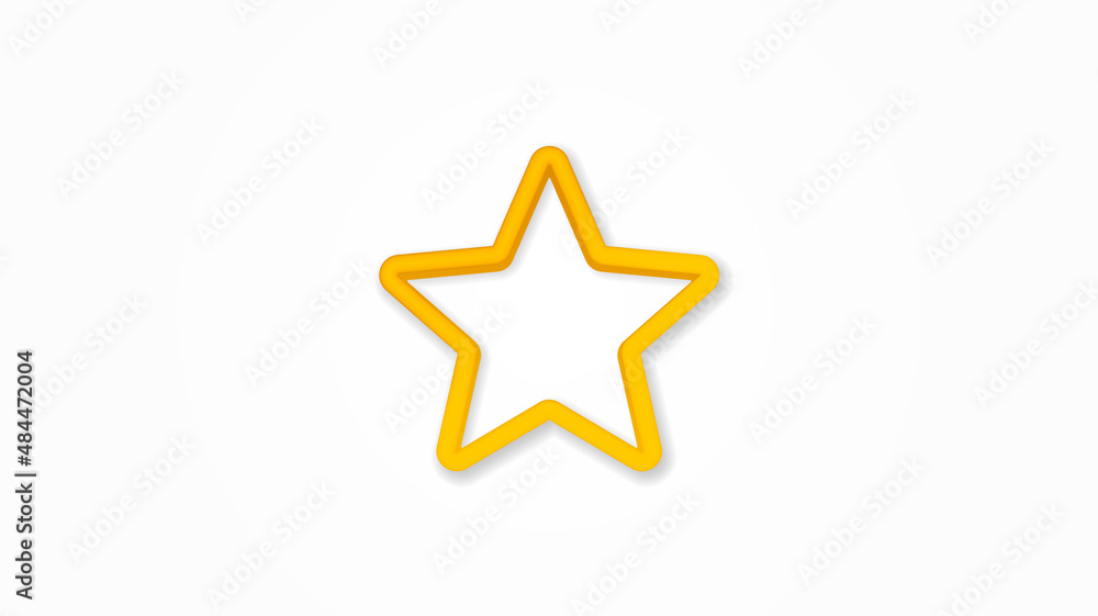 five-pointed star, bookmark realistic icon. 3d vector illustration. Isolated line color pictogram. Transparent shadows five-pointed star, bookmark realistic icon. 3d vector illustration. Isolated line color pictogram. Transparent shadows