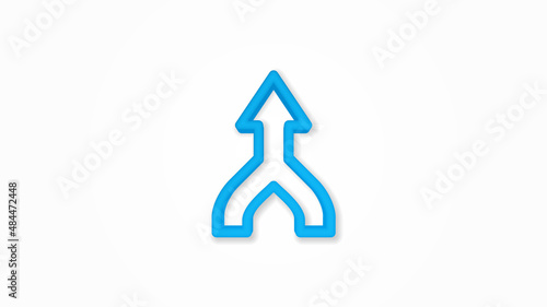 arrow, up direction, connecting realistic icon. 3d vector illustration. Isolated line color pictogram. Transparent shadows