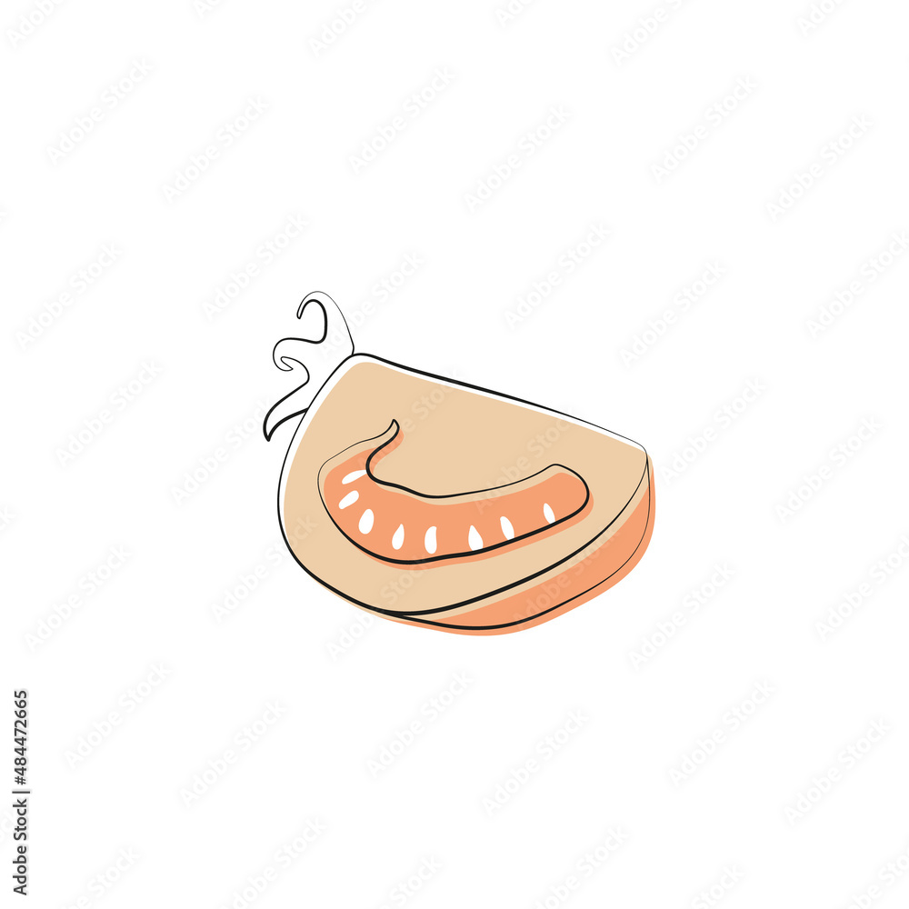 Piece of fresh tomato isolated on white background. Vector flat meal. Diet food Piece of fresh tomato isolated on white background. Vector flat meal. Diet food