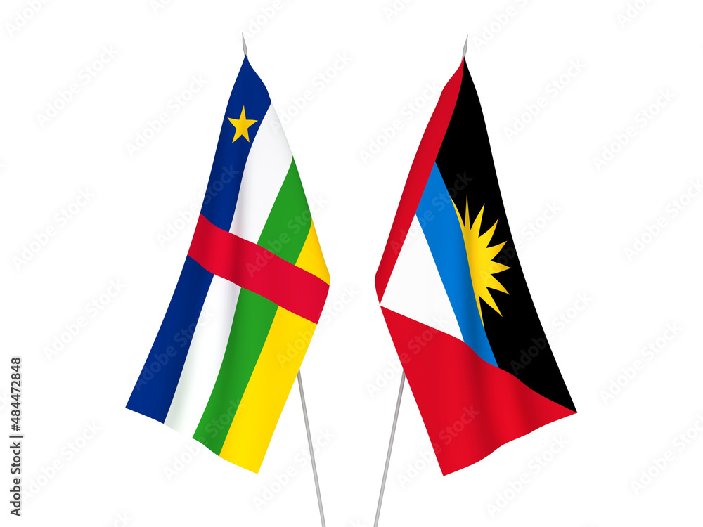 Antigua and Barbuda and Central African Republic flags
