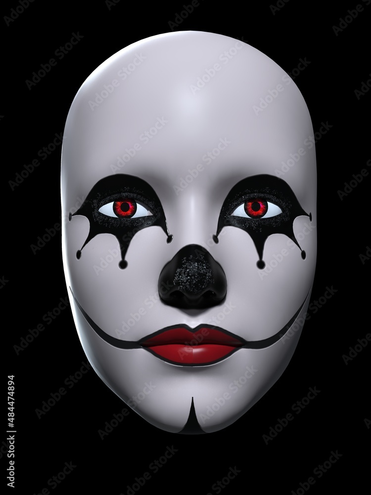 A mask expressing emotion. 3d illustration