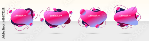 Set of neon abstract elements for banners, logos, social media ads. Vector format.