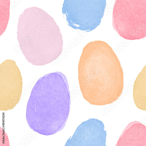 Colorful watercolor easter egg seamless pattern