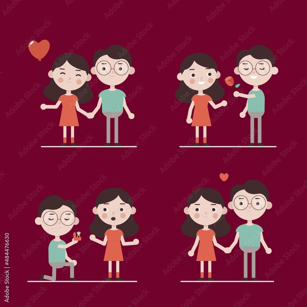 couple love collection design vector illustration
