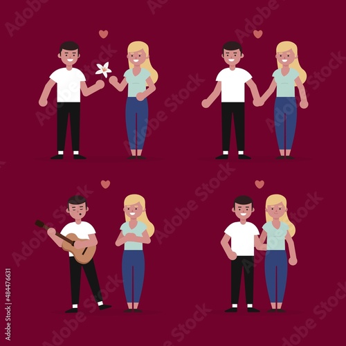 couple love collection design vector illustration