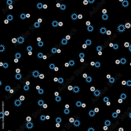 Line Solstice icon isolated seamless pattern on black background. Vector