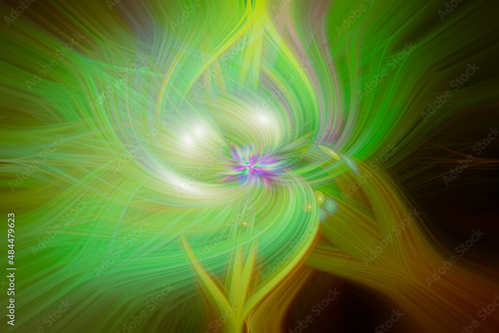 Fond abstrait futuriste avec des couleurs. Effet tourbillon. rendu 3d, fond de couleur abstrait avec des lignes vert et jaune. Fond fantastique avec des faisceaux laser colorés. Fond abstrait futuriste avec des couleurs. Effet tourbillon. rendu 3d, fond de couleur abstrait avec des lignes vert et jaune. Fond fantastique avec des faisceaux laser colorés.