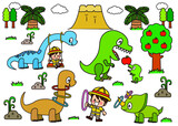 恐竜,子供,ティラノザウルス,ブラキオサウルス,トリケラトプス,首長竜,肉食恐竜,草食恐竜