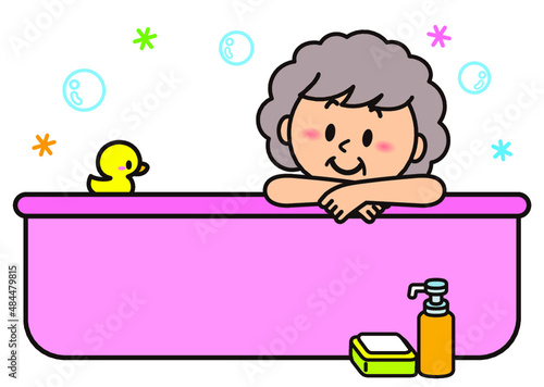 お風呂,湯,風呂,入浴,お湯,浴室,リラックス,バスタイム,女性,お婆さん,祖母,老人,老人ホーム,介護
