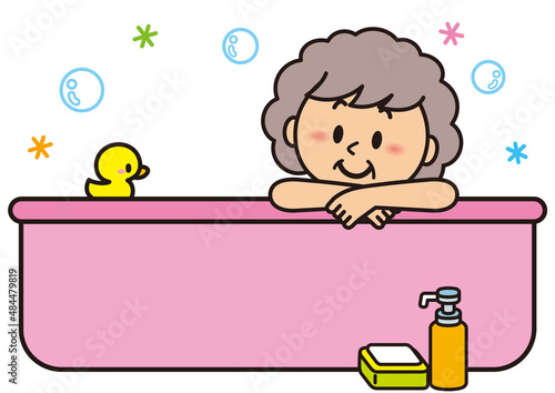 お風呂,湯,風呂,入浴,お湯,浴室,リラックス,バスタイム,女性,お婆さん,祖母,老人,老人ホーム,介護