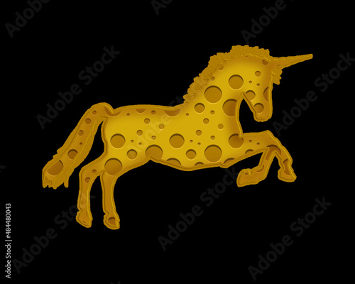 Unicorn horse Cheese Icon Logo Symbol illustration