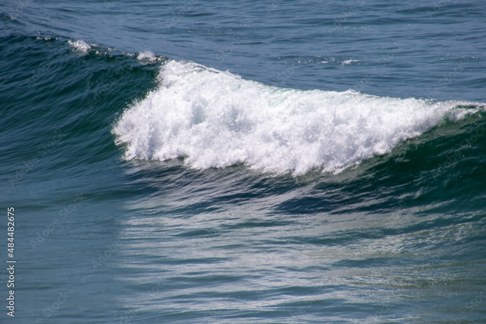 Seascape with a wave rolling towards the beach Seascape with a wave rolling towards the beach