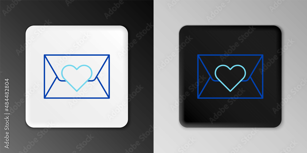 Line Envelope with Valentine heart icon isolated on grey background. Message love. Letter love and romance. Colorful outline concept. Vector Line Envelope with Valentine heart icon isolated on grey background. Message love. Letter love and romance. Colorful outline concept. Vector