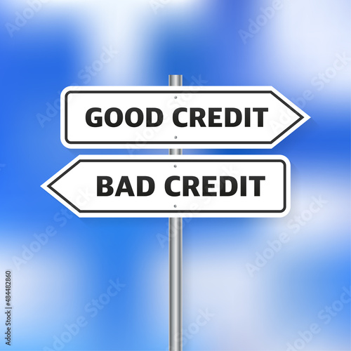 Credit score concept icon. Bad or good credit. Document concept.Vector illustration design