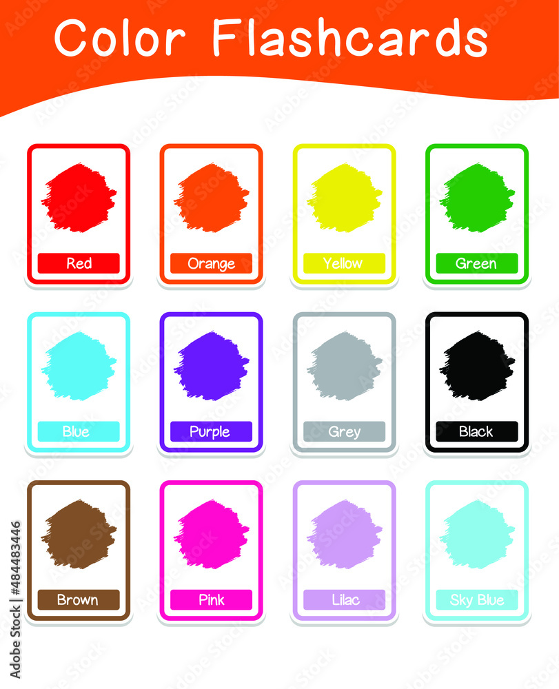 Vector Set Of Color Flashcards Color Flashcards Edition Color Vector Set Of Color Flashcards Color Flashcards Edition Color