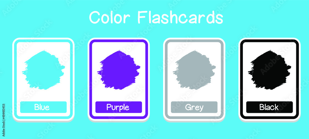 Vector set of color flashcards. Color Flashcards edition. Color ...