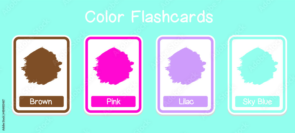 Vector Set Of Color Flashcards Color Flashcards Edition Color Vector Set Of Color Flashcards Color Flashcards Edition Color