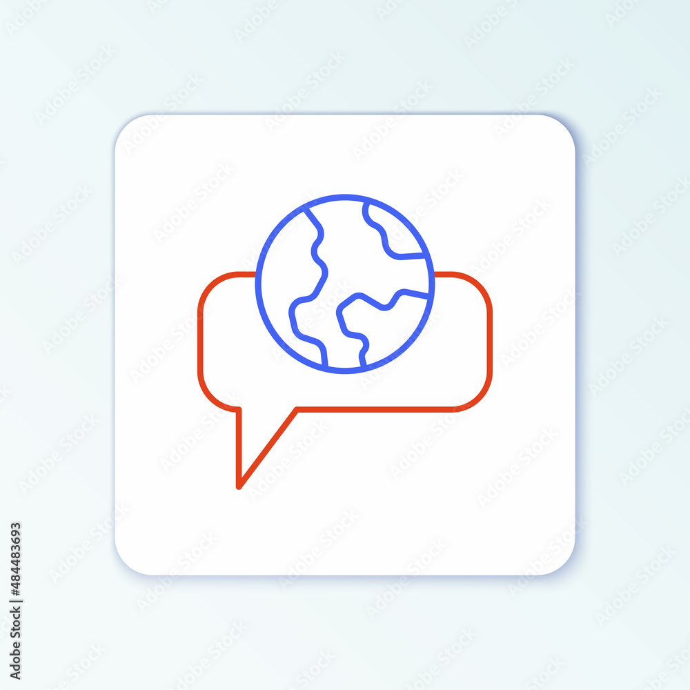 Line Learning foreign languages icon isolated on white background. Translation, language interpreter and communication. Colorful outline concept. Vector Line Learning foreign languages icon isolated on white background. Translation, language interpreter and communication. Colorful outline concept. Vector