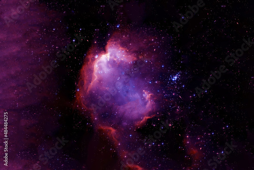 Fototapeta Naklejka Na Ścianę i Meble -  Beautiful space nebula. Purple. Elements of this image were furnished by NASA