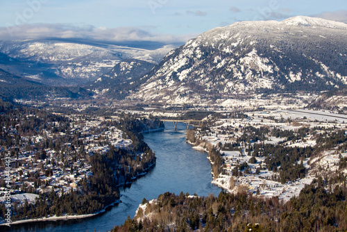 Aerial view of Castlegar, BC