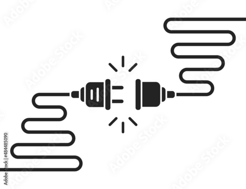 disconnect like black electric plug and socket