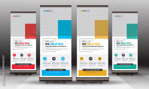 Modern Elegant Corporate Business Roll Up Banner Template Minimal Design, Creative Professional X Banner Standee for Commercial and Multipurpose Use