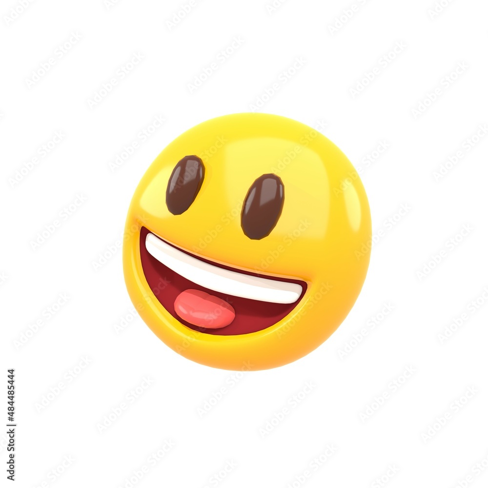 3d rendering of happy smile emoji isolated on white background 3d rendering of happy smile emoji isolated on white background
