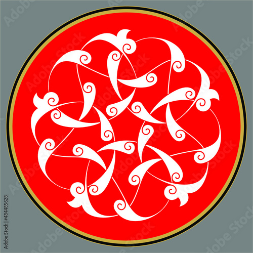 Ottoman motif consisting of rumi designs. It can be used as wall decoration, ceramic plate motif, picture frame, symbol, icon or gift card.