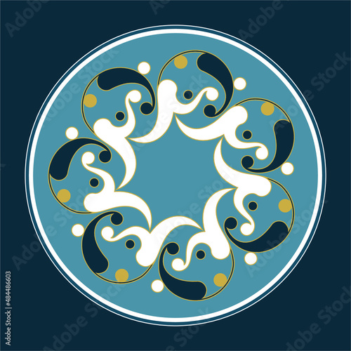 Ottoman motif consisting of rumi designs. It can be used as wall decoration, ceramic plate motif, picture frame, symbol, icon or gift card.