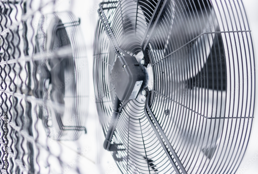 HVAC heating, ventilation and air conditioning blades. Industrial fan