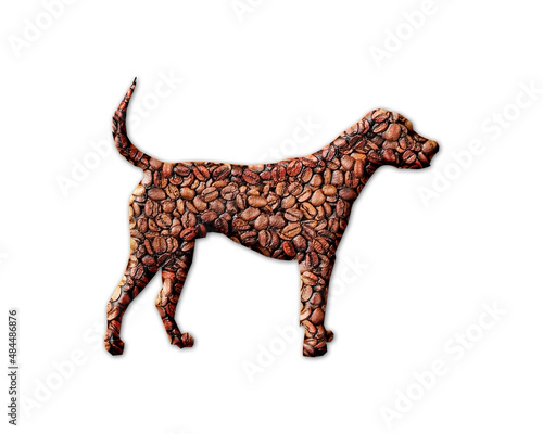 Dog Pet Coffee Beans Icon Logo Symbol illustration