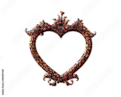 Heart love Coffee Beans Icon Logo Symbol illustration