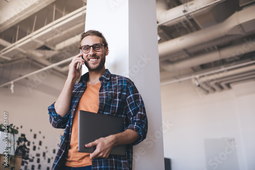 Millennial caucasian business man work in office