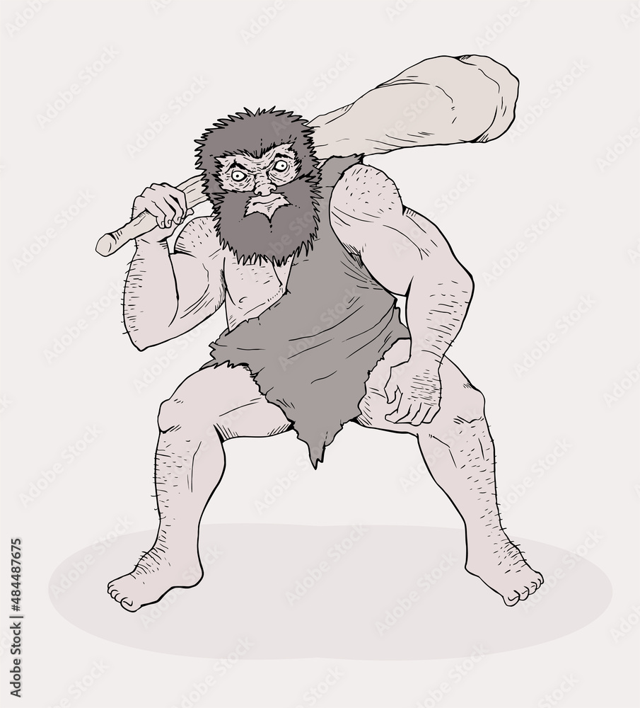 Fototapeta premium Prehistoric man illustration