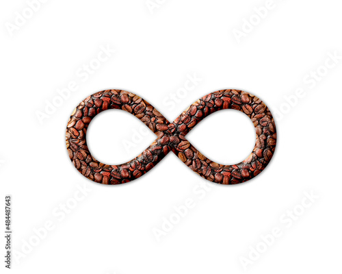 Infinity limitless infinite Coffee Beans Icon Logo Symbol illustration