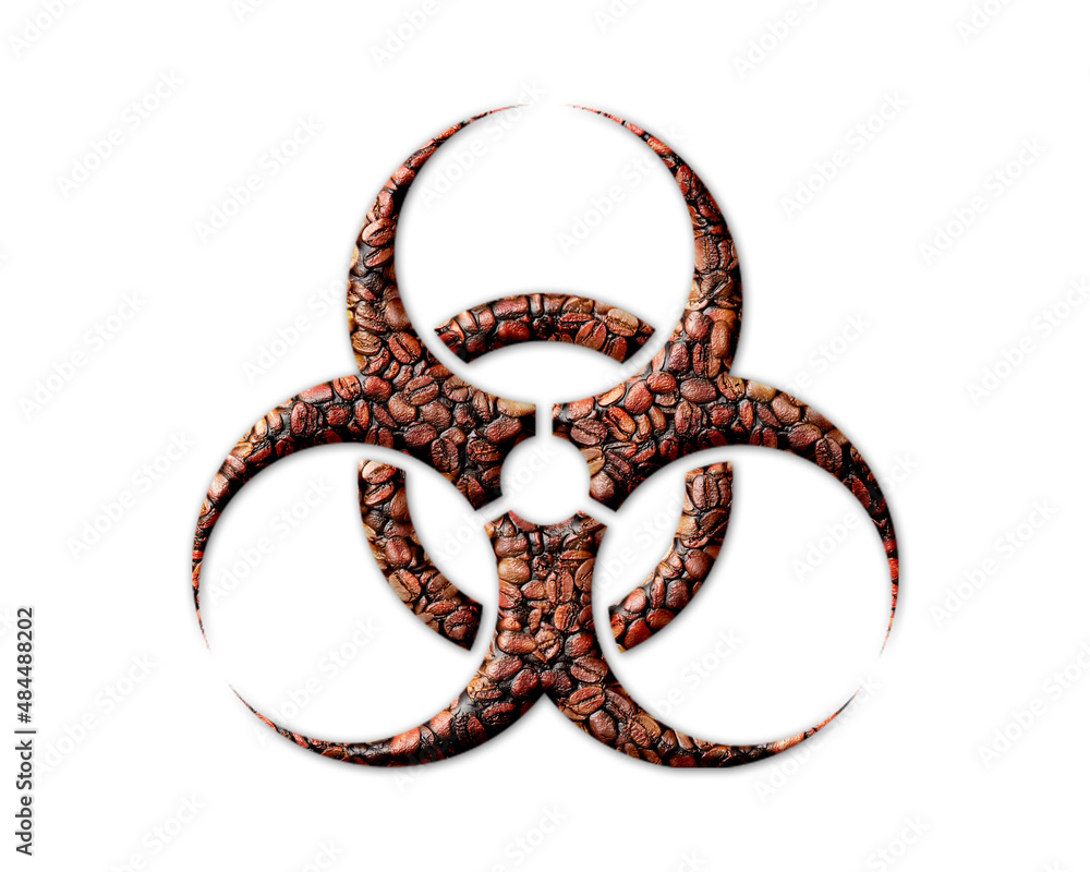 Toxic Radiation biohazard Coffee Beans Icon Logo Symbol illustration