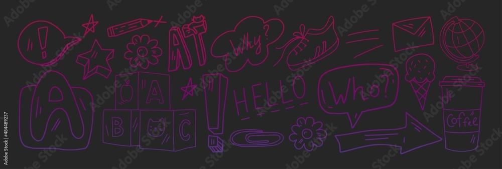 Vector pattern with little children. Kindergarten. Imagination. Creativity. Play.