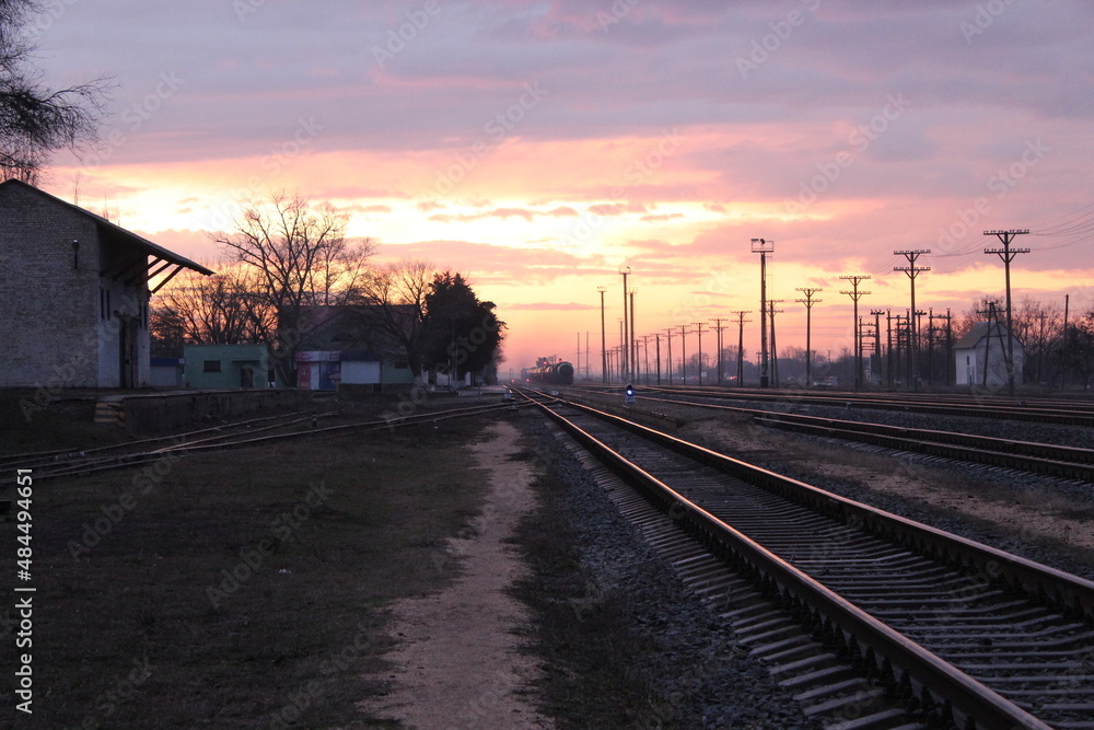 railway in the sunset railway in the sunset