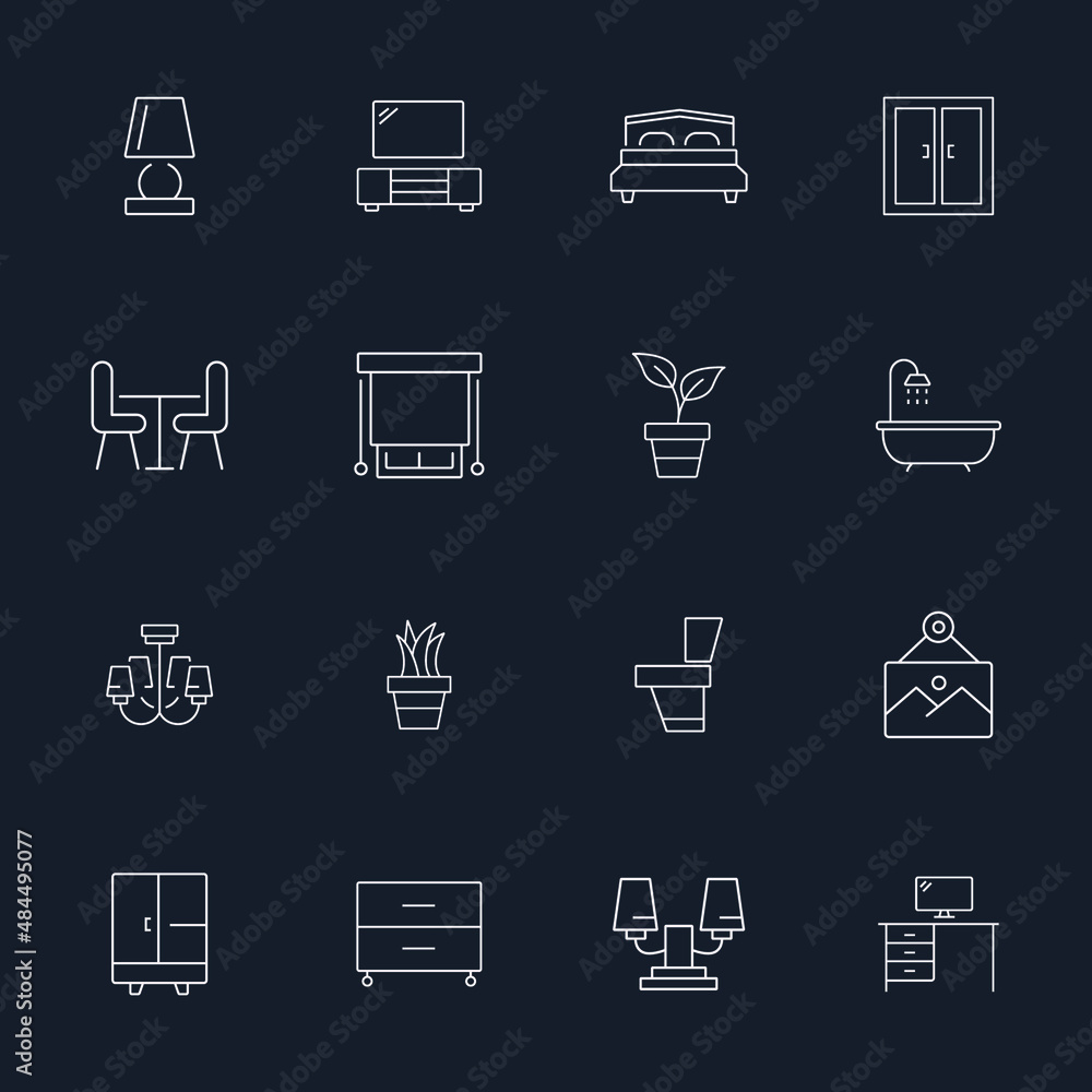 Home Room icons set . Home Room pack symbol vector elements for infographic web Home Room icons set . Home Room pack symbol vector elements for infographic web
