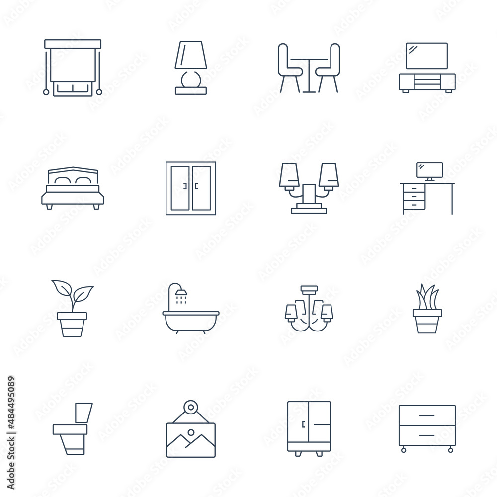 Home Room  icons set . Home Room  pack symbol vector elements for infographic web
